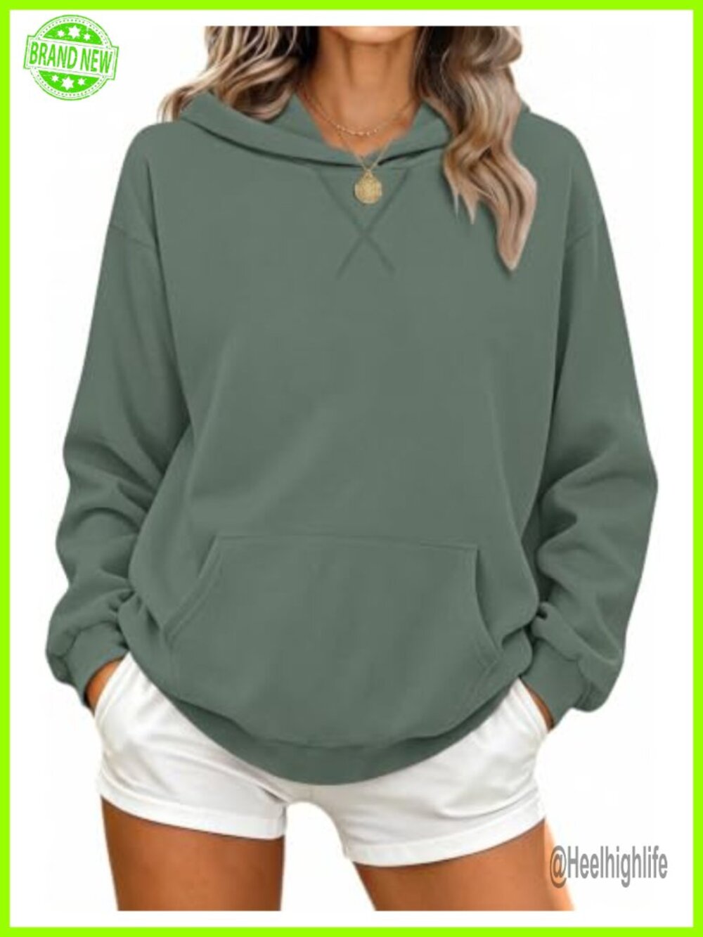 Women's Crewneck Hoodie Pullover Long Sleeve Kangaroo Pocket Polyester Spandex